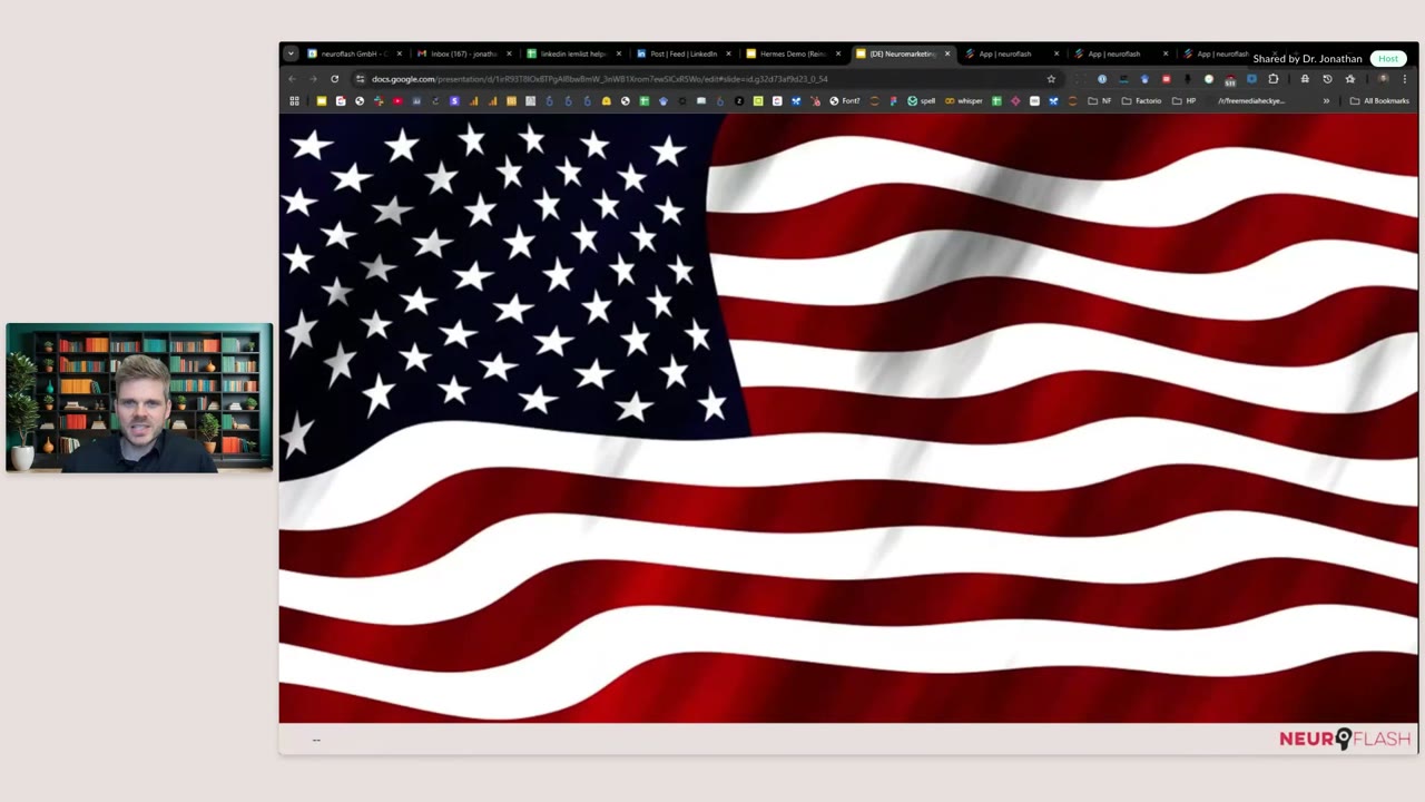 US-Flagge als Ausgangsbild für den Live-Bias-Test zu Amerika-Assoziationen im Video