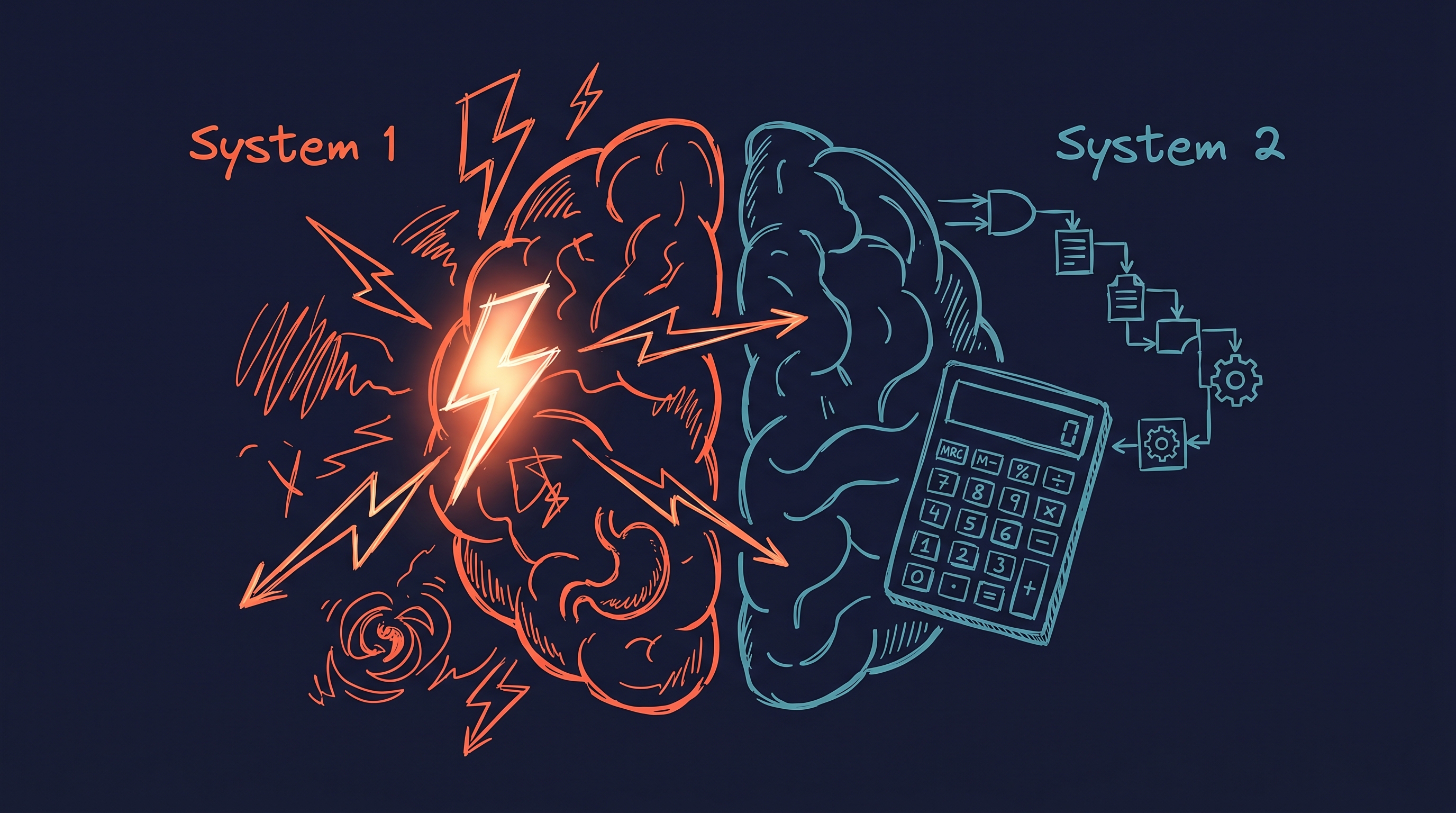 Dual-Process-Theorie System 1 schnelles intuitives Denken vs System 2 langsames rationales Denken