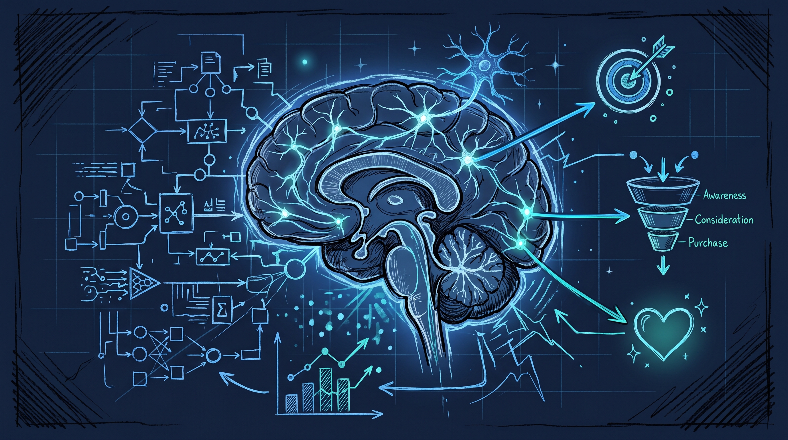 Fusion von Neurowissenschaft und KI Gehirnanalyse mit KI-Algorithmen zur Vorhersage von Kaufverhalten