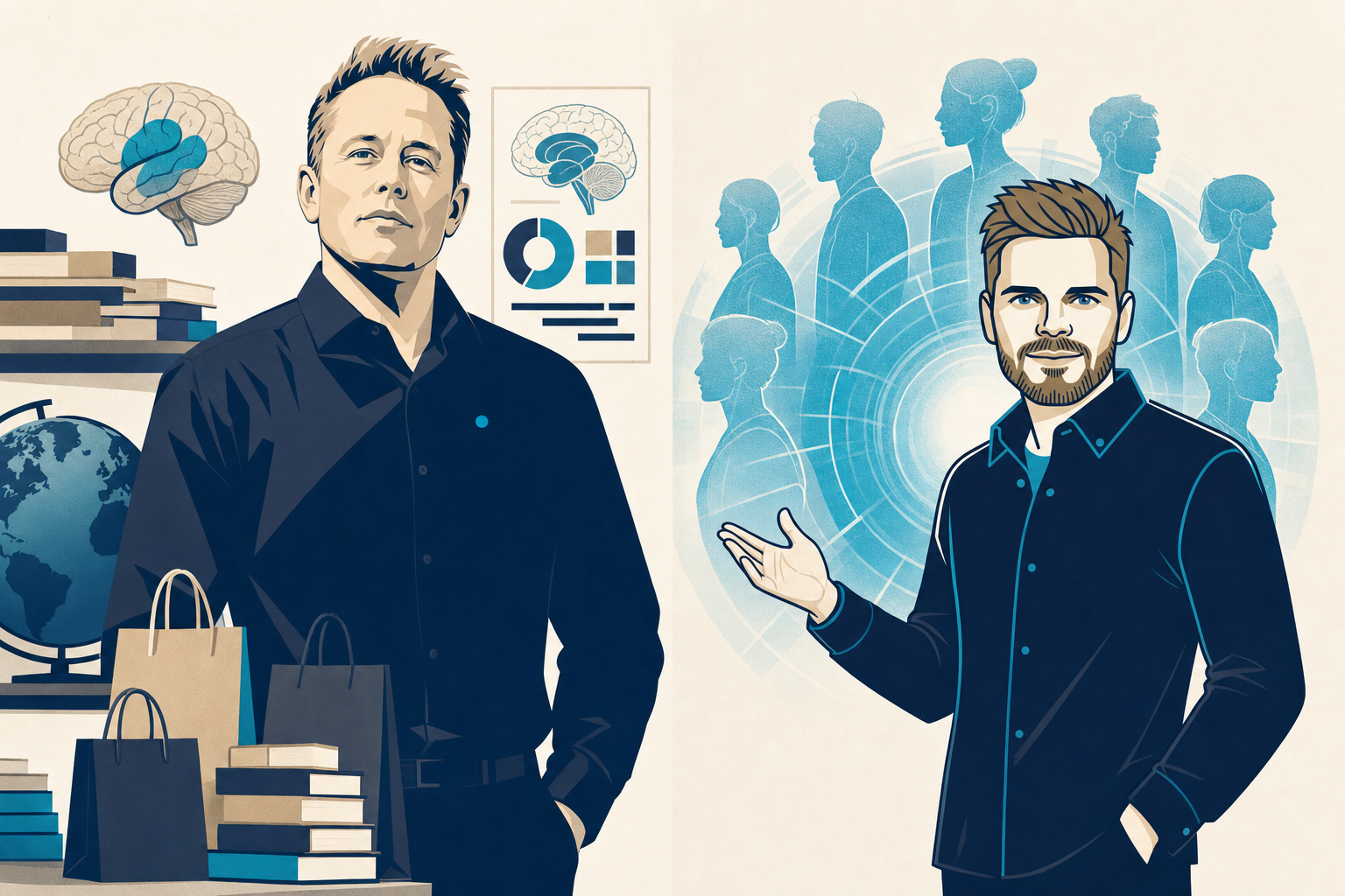 Martin Lindstrom vs. Jonathan Mall - illustrated keynote speaker comparison