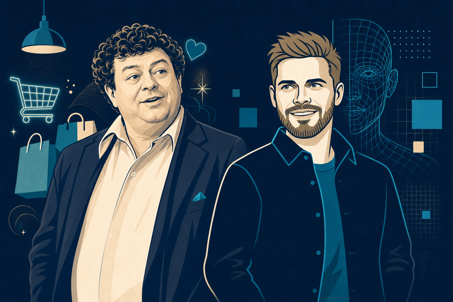 Rory Sutherland or Jonathan Mall - illustrated keynote speaker comparison