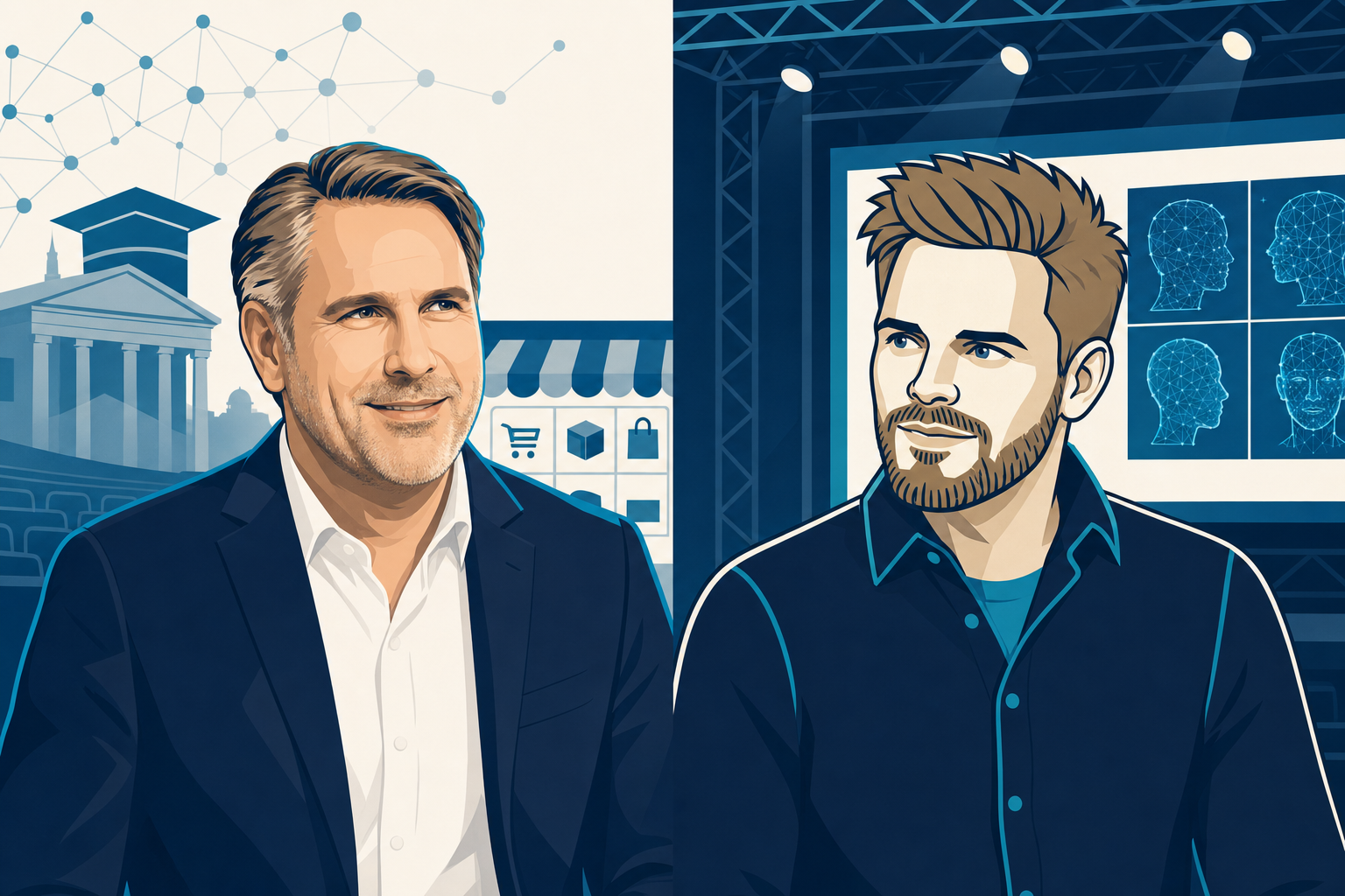Christian Stummeyer vs. Jonathan Mall - illustrierter Keynote-Speaker-Vergleich