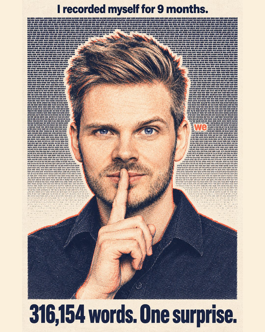 Portrait of Jonathan Mall composed from nine months of dictated text