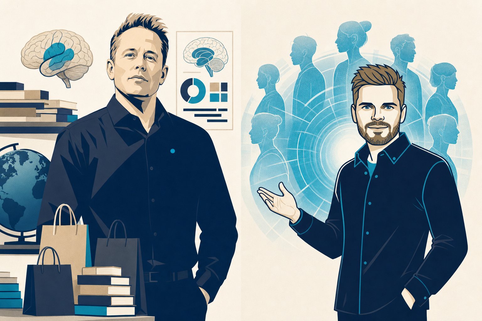Martin Lindstrom vs. Jonathan Mall - illustrated keynote speaker comparison