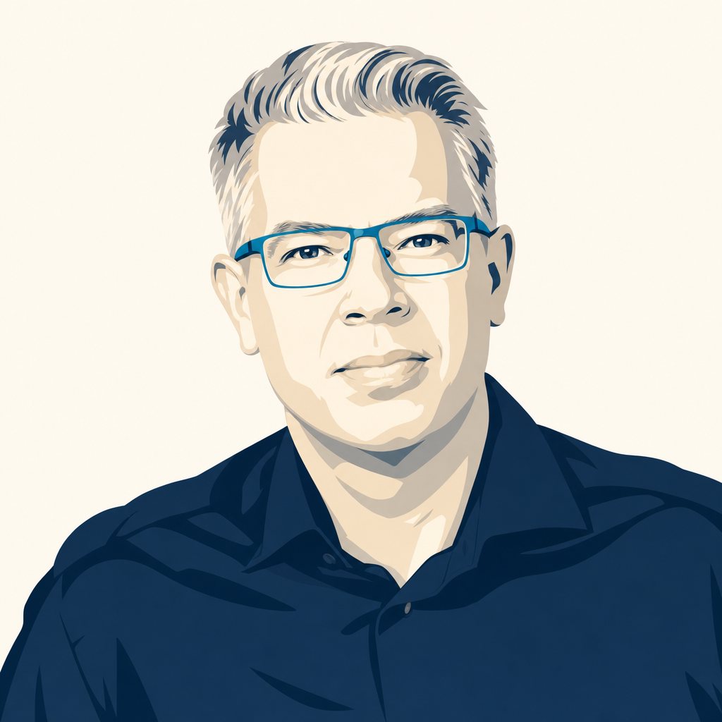 Stilisierte Portrait-Illustration von Frank Thelen