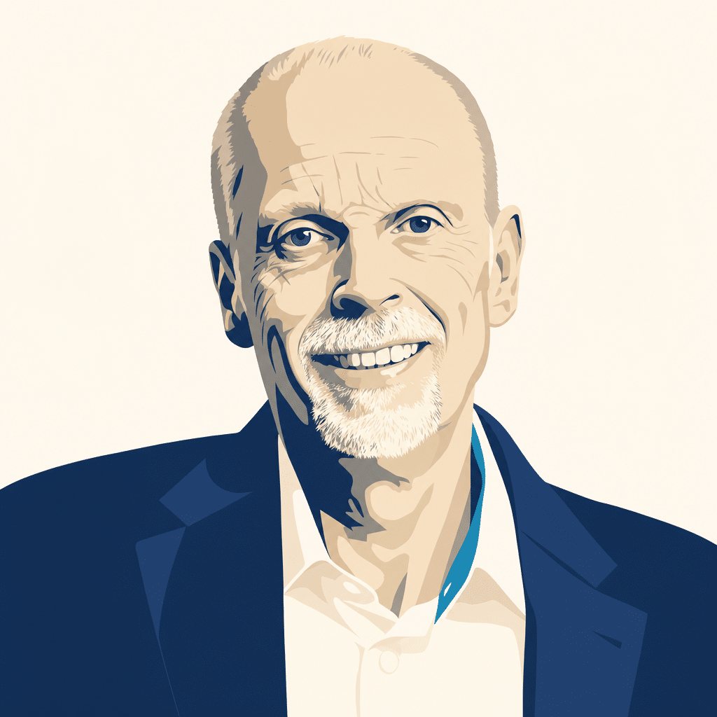 Stilisierte Portrait-Illustration von Dr. Hans-Georg Häusel