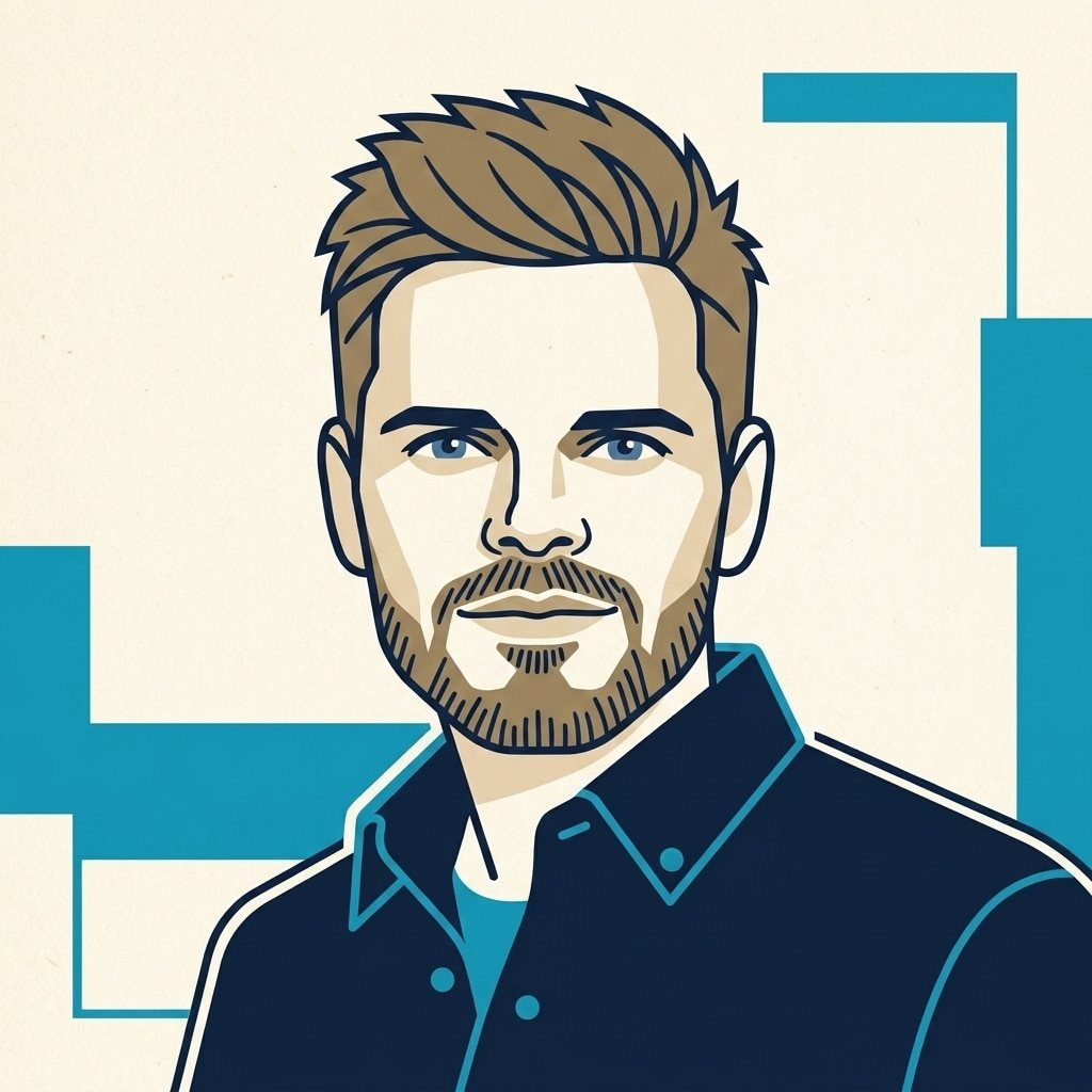 Stilisierte Portrait-Illustration von Dr. Jonathan Mall