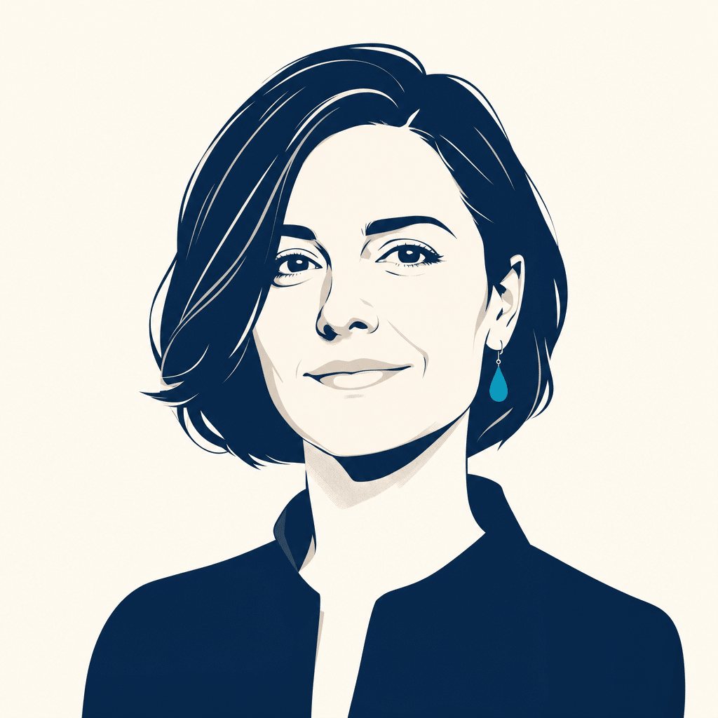 Stylized portrait illustration of Nina Schick