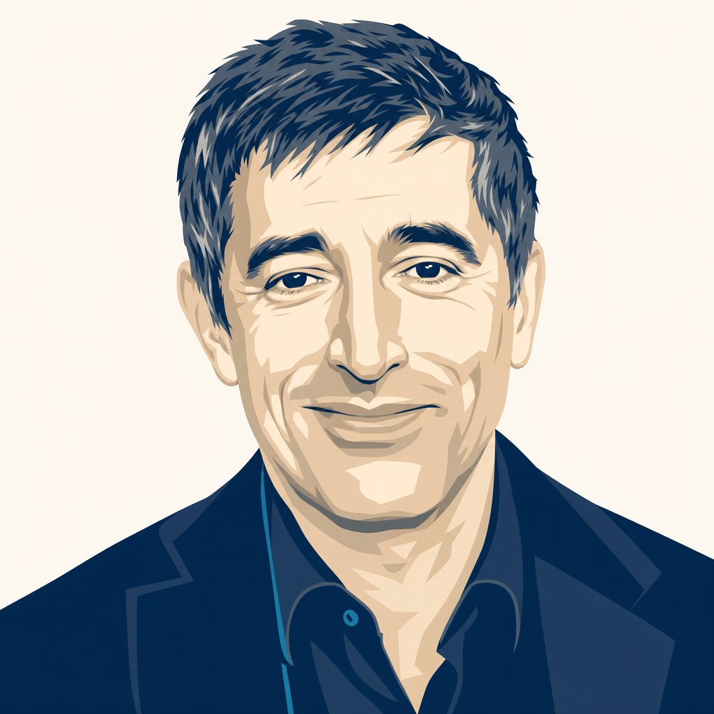 Stilisierte Portrait-Illustration von Ranga Yogeshwar