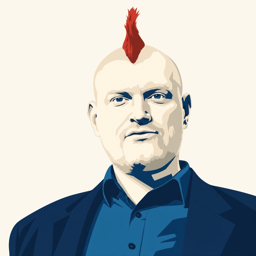 Stilisierte Portrait-Illustration von Sascha Lobo
