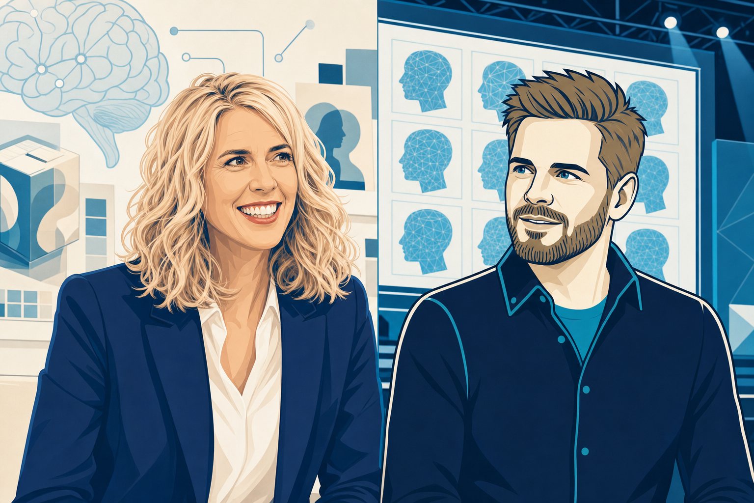 Gesa Lischka vs. Jonathan Mall - illustrierter Keynote-Speaker-Vergleich
